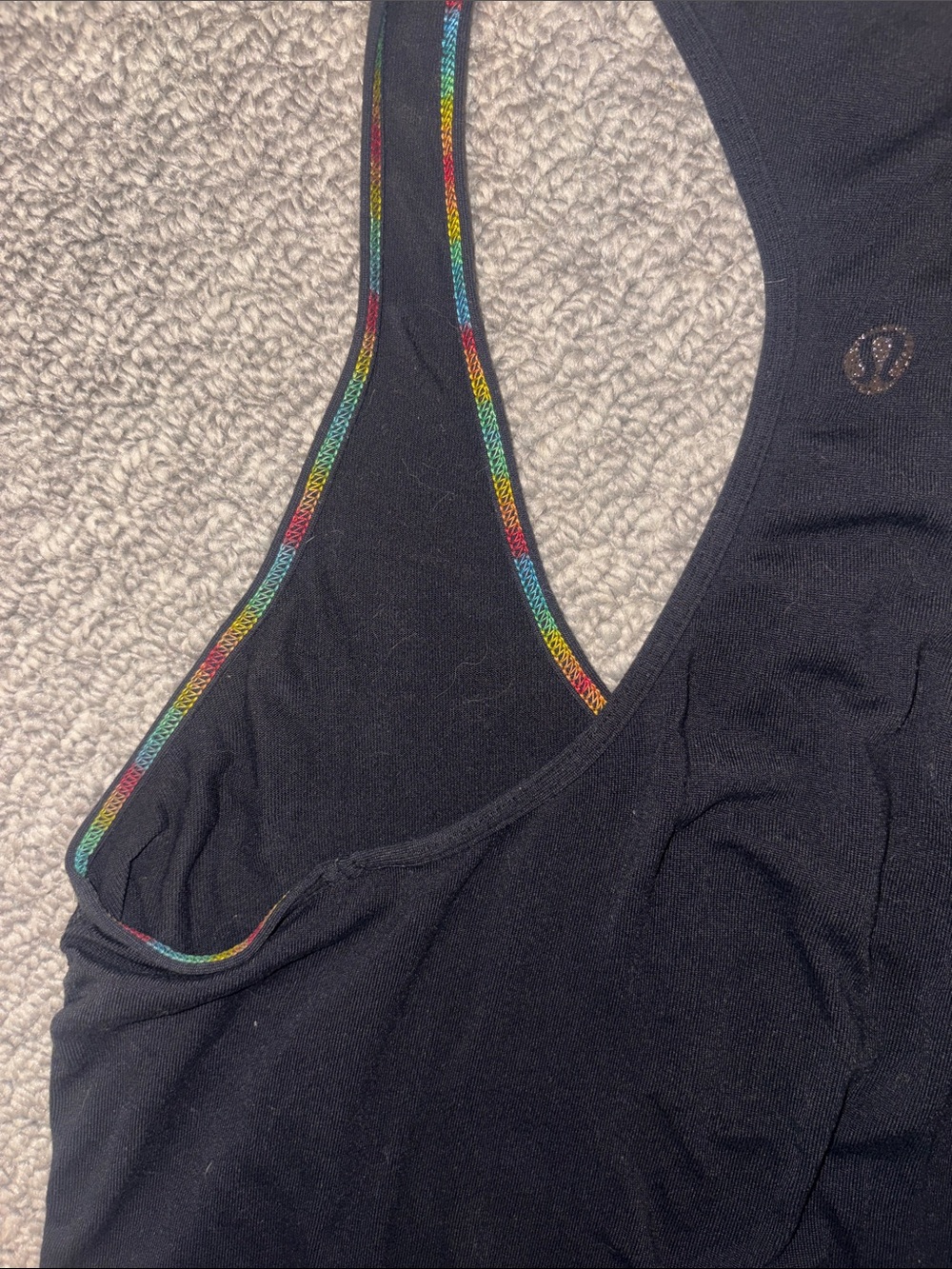 Lululemon Black/Multicoloured Reversible Racerback Tank - Picture 5 of 7